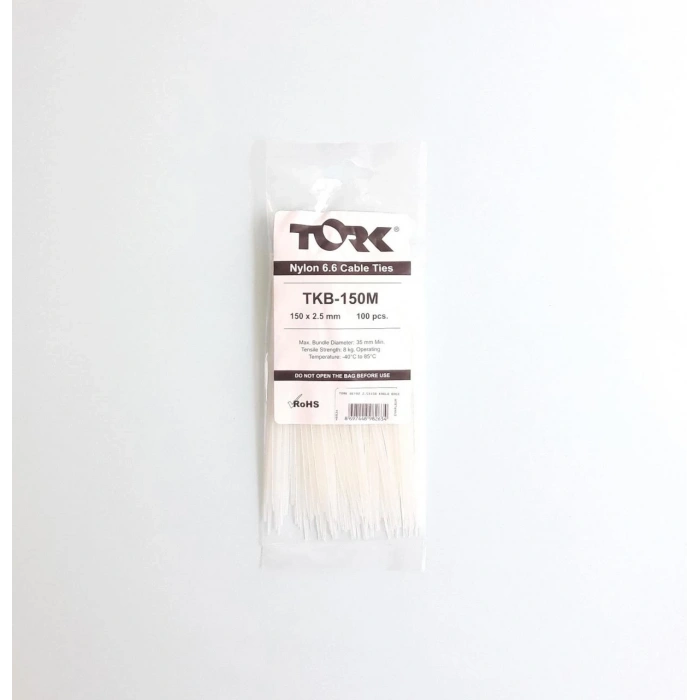 Mey İthalat® Tork Beyaz Kablo Bağı 2,5X150