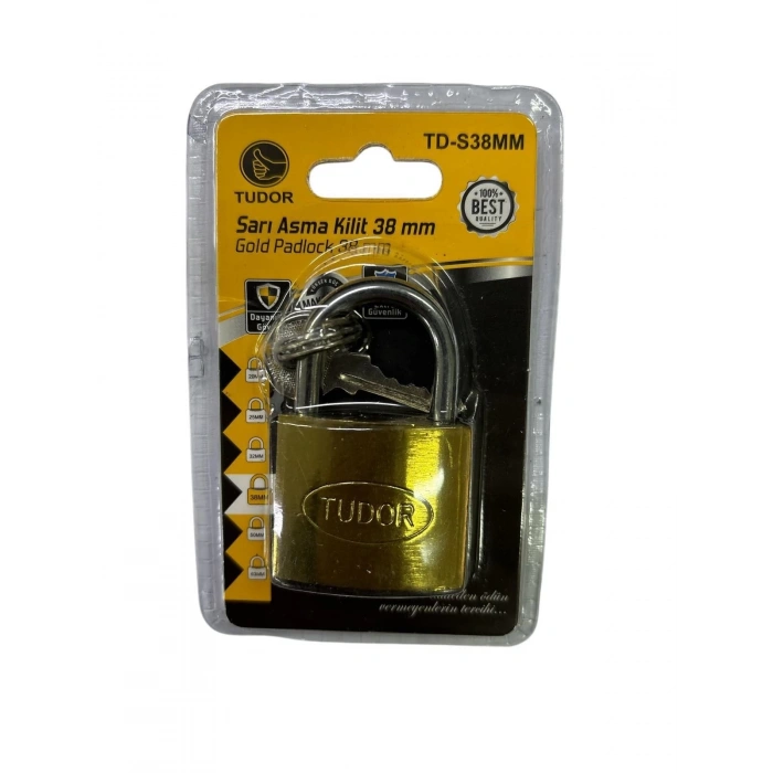 Mey İthalat® Tudor 38 mm Kısa Sarı Asma Kilit