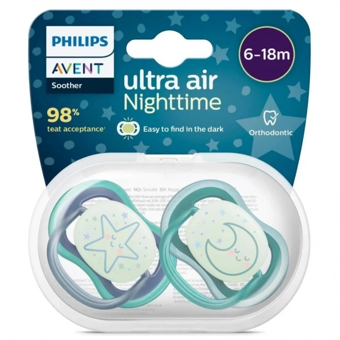 Mey İthalat®   Ultra Air Gece Emzik 6-18 Ay Erkek