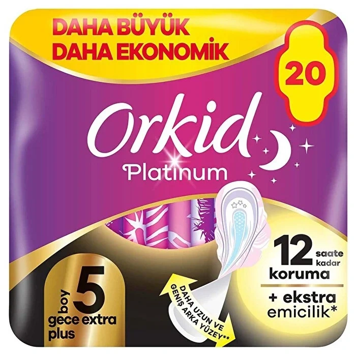 Mey İthalat®   Ultra Platinum Gece Ekstre Plus Ped 20Li