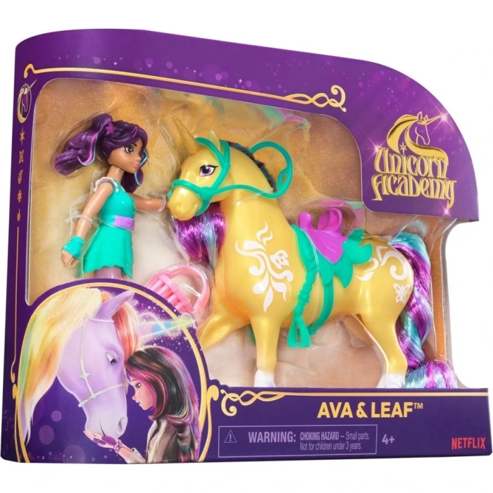 Mey İthalat® Unicorn Academy AVA ve Tek Boynuzlu At Leaf seti 12 cm
