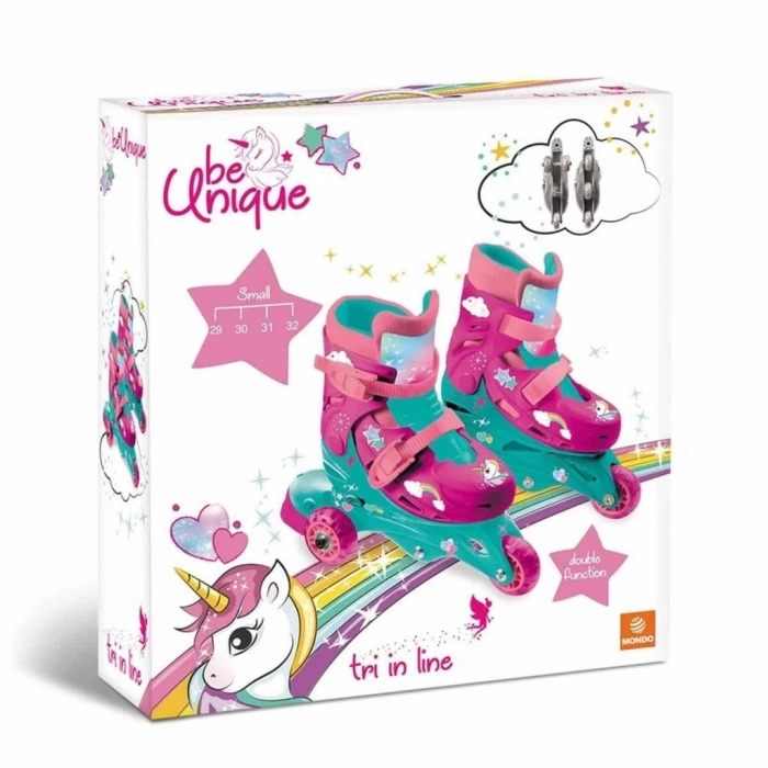 Mey İthalat® Unicorn Desenli Inline 3 Tekerlekli Paten