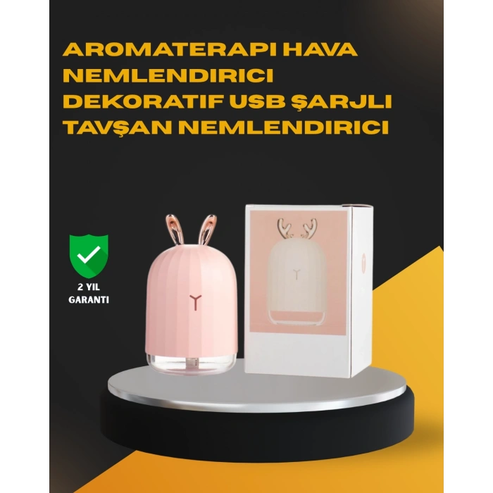 Mey İthalat® USB Bağlantılı Sessiz Çalışan LED Işıklı Nemlendirici Difüzör 200 ml