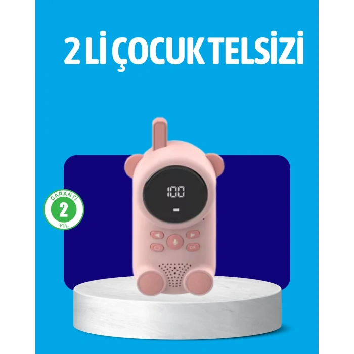 Mey İthalat® USB Şarjlı Çocuk Telsizi – Renkli Ekran, VOX Modu, Kompakt Tasarım