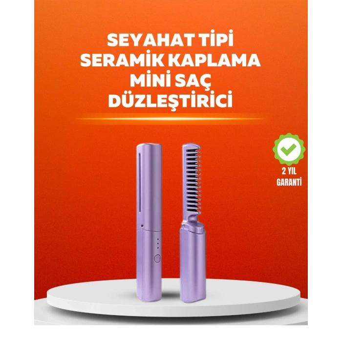 Mey İthalat® USB Şarjlı Kablosuz Saç Düzleştirici – Seyahat ve Günlük Kullanım