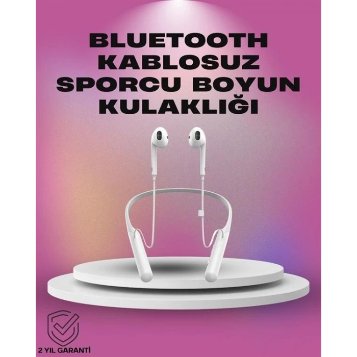 Mey İthalat® Uzun Pil Ömürlü Kablosuz Kulaklık – Boyun Askılı, 100 Saat Kullanım