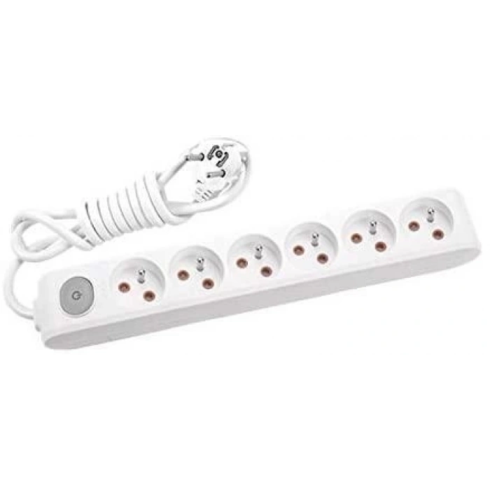 Mey İthalat® Viko Multi-let Kablolu Grup Priz 6 lü 2 Metre