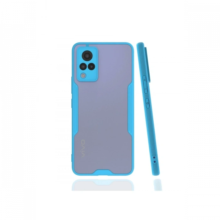 Mey İthalat®  Vivo V21 Kılıf Platin Silikon - Mavi