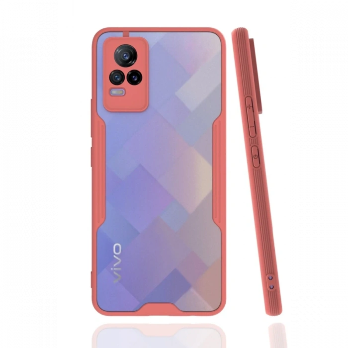 Mey İthalat®  Vivo V21e Kılıf Platin Silikon - Pembe