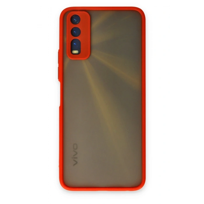 Mey İthalat®  Vivo Y11S Kılıf Montreal Silikon Kapak - Kırmızı