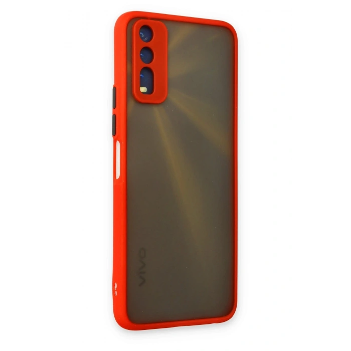 Mey İthalat®  Vivo Y11S Kılıf Montreal Silikon Kapak - Kırmızı