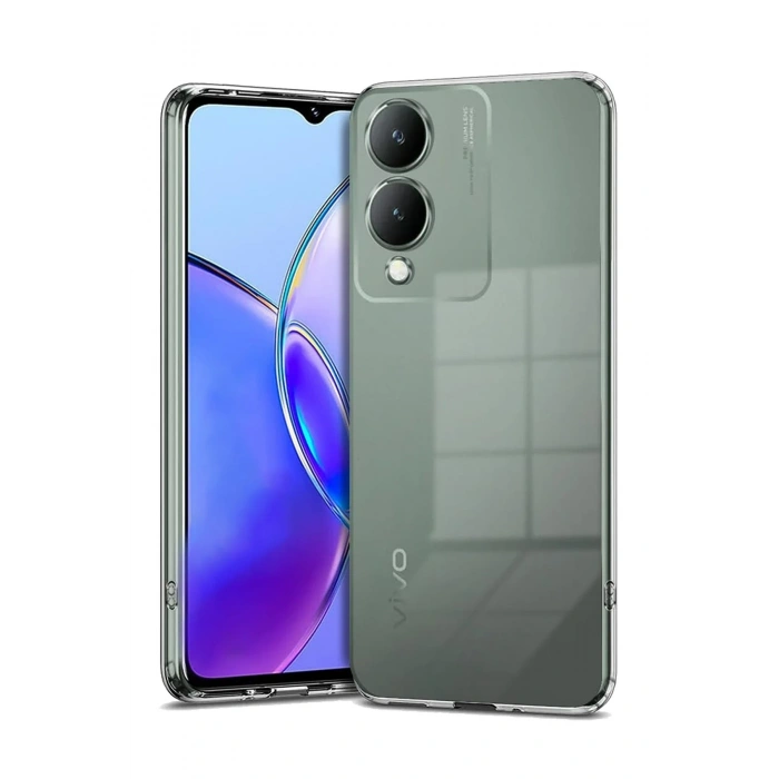 Mey İthalat®  Vivo Y17S Kılıf Lüx Şeffaf Silikon