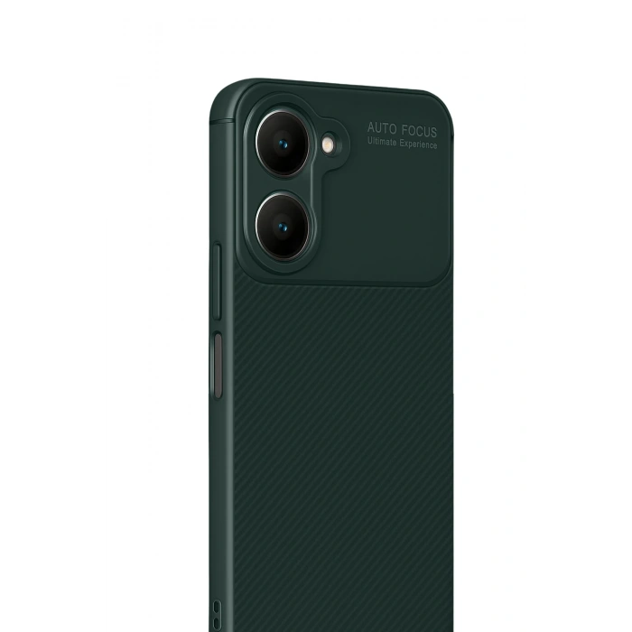 Mey İthalat®  Vivo Y18 Kılıf Auto Focus Karbon Kapak - Koyu Yeşil