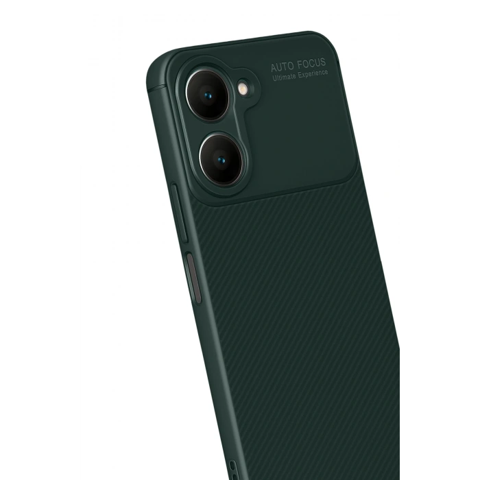 Mey İthalat®  Vivo Y18 Kılıf Auto Focus Karbon Kapak - Koyu Yeşil