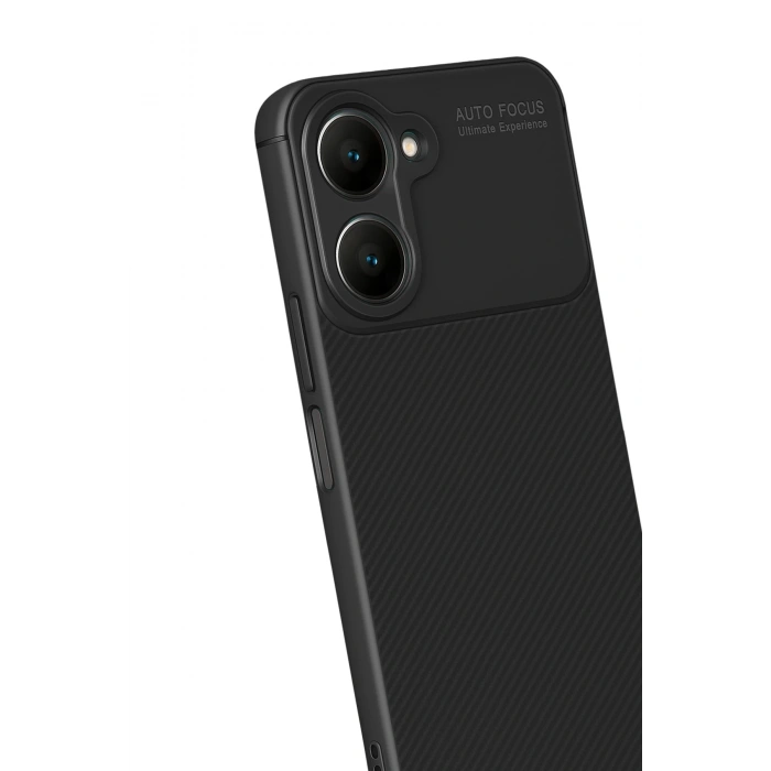 Mey İthalat®  Vivo Y18 Kılıf Auto Focus Karbon Kapak - Siyah