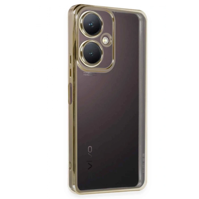 Mey İthalat®  Vivo Y27 Kılıf  Lensli Silikon - Gold