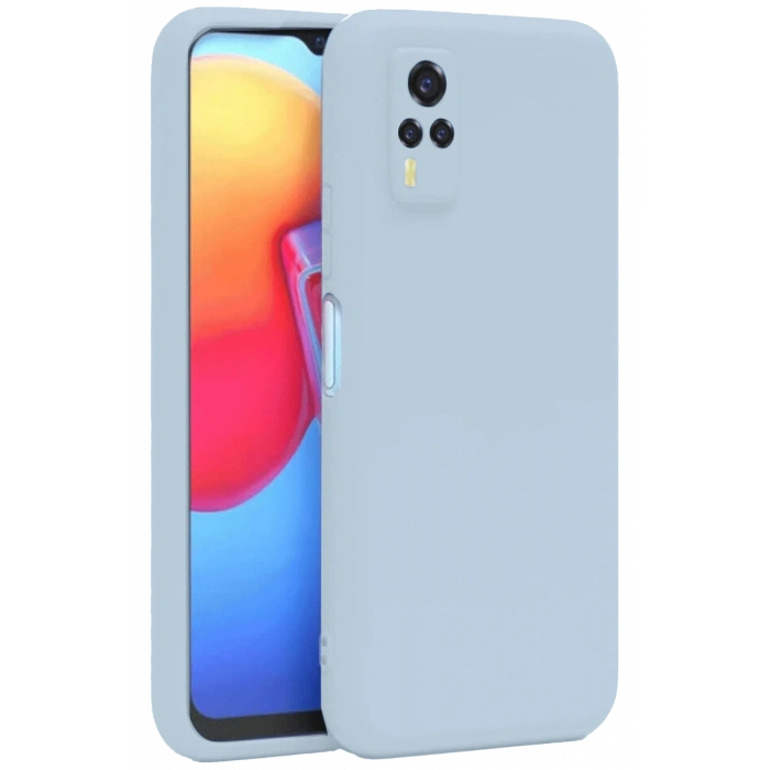 Mey İthalat®  Vivo Y53S Kılıf Nano içi Kadife Silikon - Buz Mavi