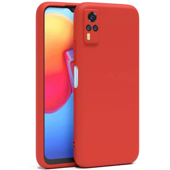 Mey İthalat®  Vivo Y53S Kılıf Nano içi Kadife Silikon - Kırmızı
