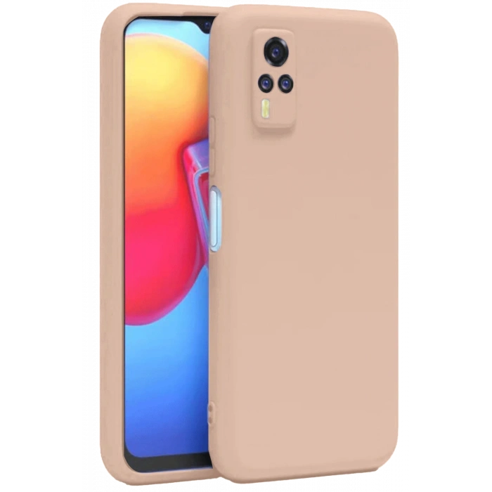 Mey İthalat®  Vivo Y53S Kılıf Nano içi Kadife Silikon - Pudra