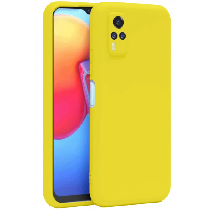 Mey İthalat®  Vivo Y53S Kılıf Nano içi Kadife Silikon - Sarı