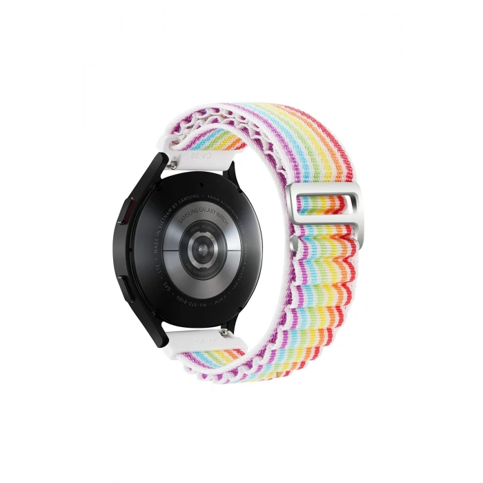 Mey İthalat®  Watch 20mm KR410 Kumaş Kordon - Gökkuşağı