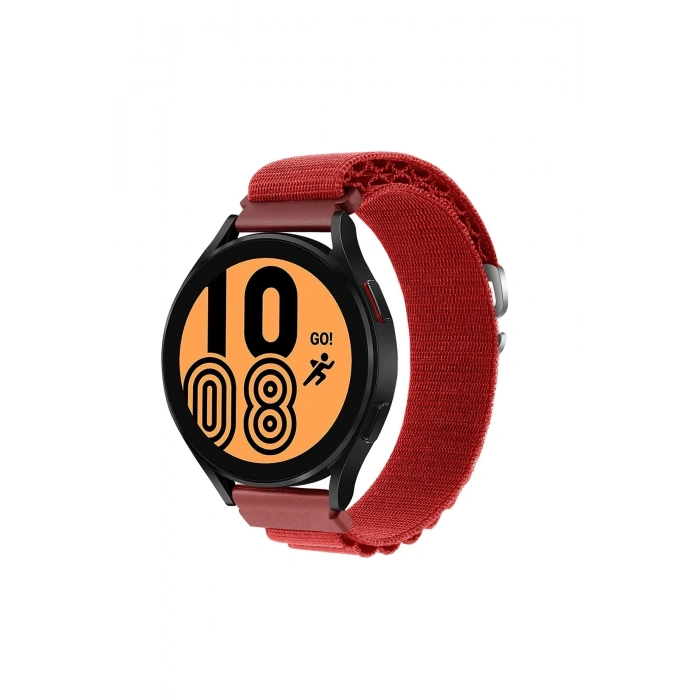 Mey İthalat®  Watch 20mm KR410 Kumaş Kordon - Kırmızı