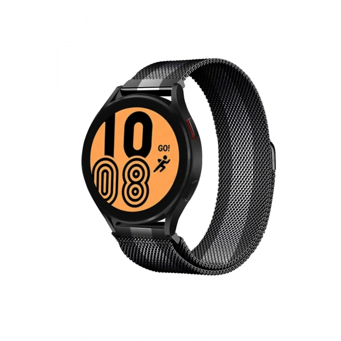 Mey İthalat®  Watch 20mm Metal Mıknatıslı Kordon - Siyah-Beyaz