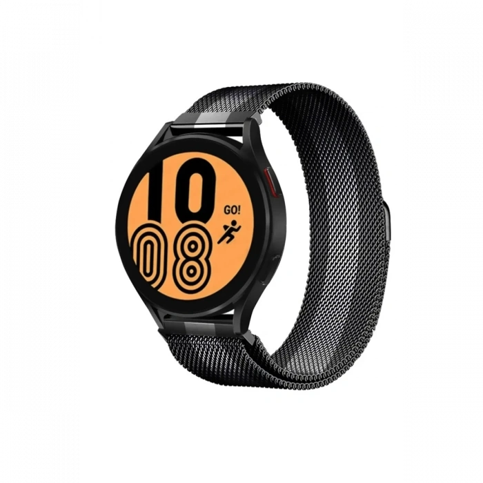 Mey İthalat®  Watch 20mm Metal Mıknatıslı Kordon - Siyah-Beyaz