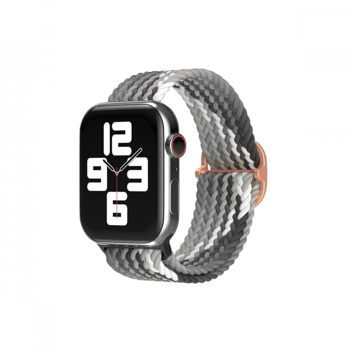 Mey İthalat®  Watch 20mm Star Kordon - Gri-Siyah