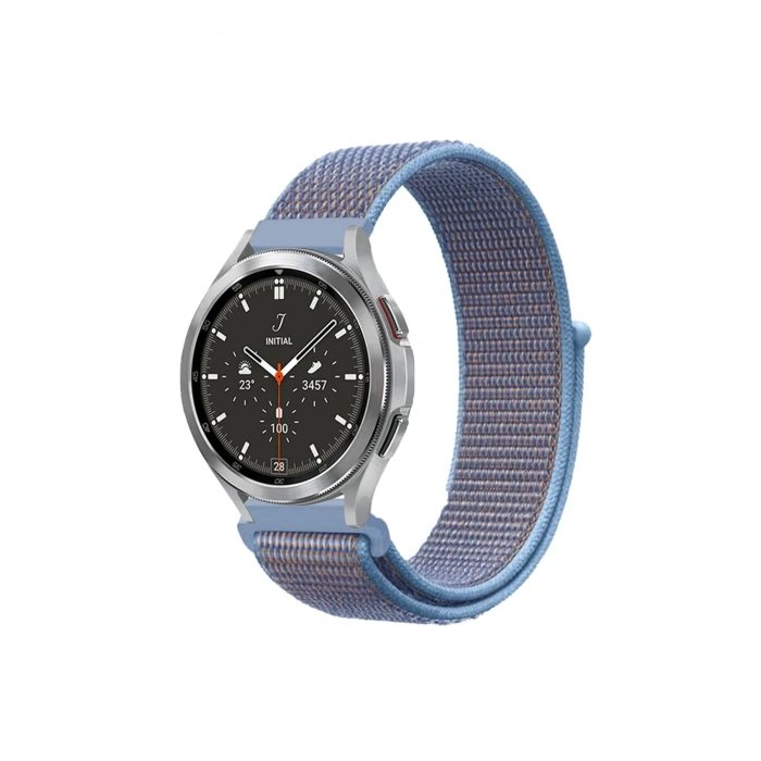 Mey İthalat®  Watch 22mm Hasırlı Cırtcırtlı Kordon - Mavi