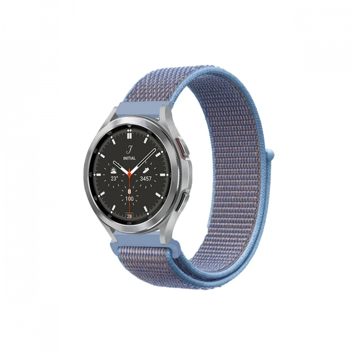 Mey İthalat®  Watch 22mm Hasırlı Cırtcırtlı Kordon - Mavi