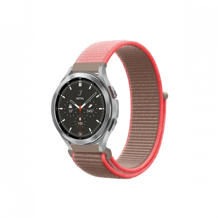Mey İthalat®  Watch 22mm Hasırlı Cırtcırtlı Kordon - Pembe