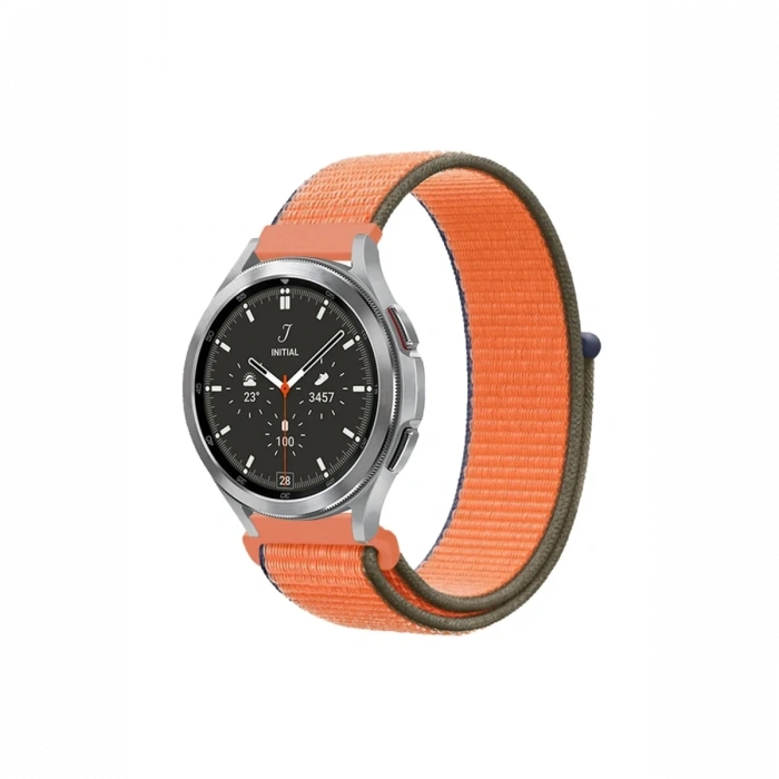 Mey İthalat®  Watch 22mm Hasırlı Cırtcırtlı Kordon - Turuncu