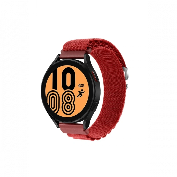 Mey İthalat®  Watch 22mm KR410 Kumaş Kordon - Kırmızı