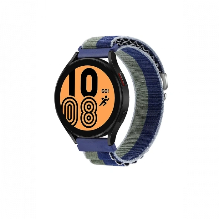 Mey İthalat®  Watch 22mm KR410 Kumaş Kordon - Lacivert-Yeşil