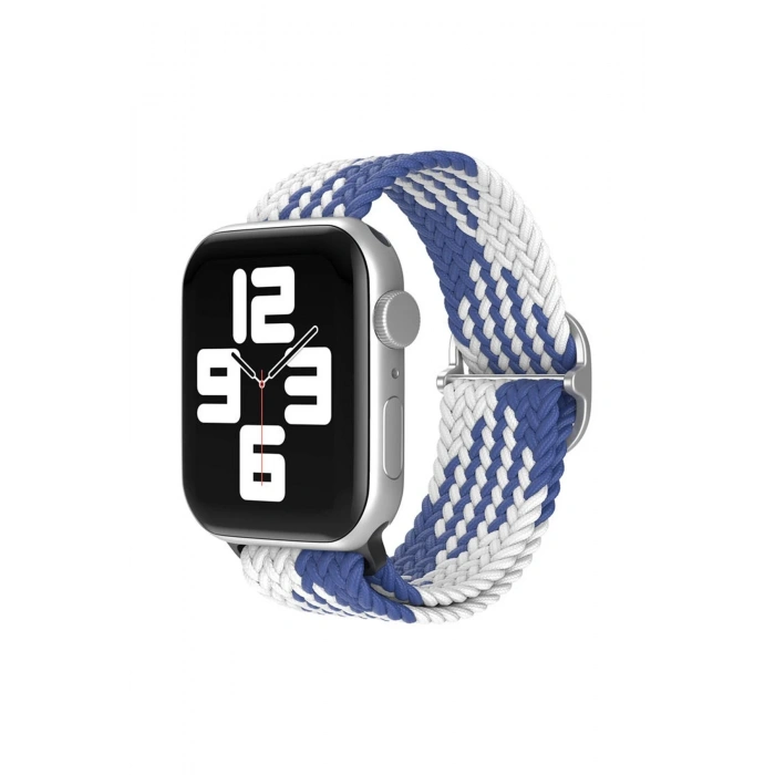 Mey İthalat®  Watch 22mm Star Kordon - Mavi-Beyaz