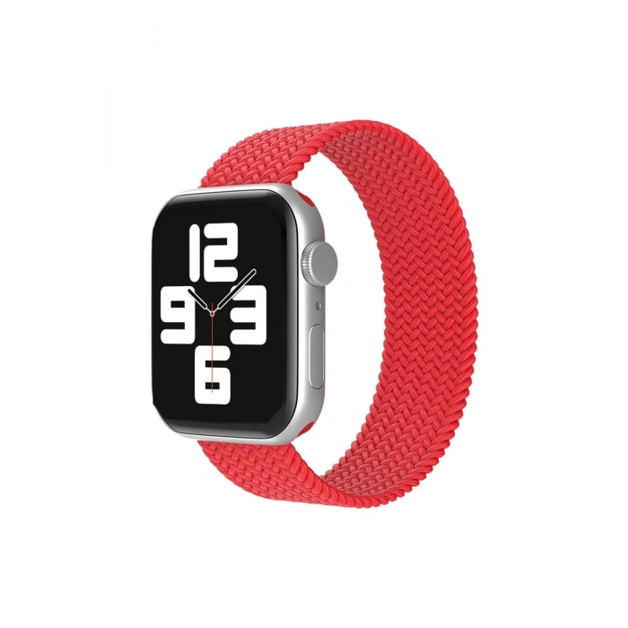 Mey İthalat®   Watch 38mm Ayarlı Solo Silikon Kordon - Kırmızı