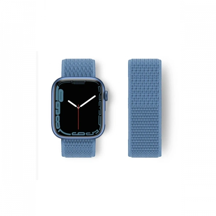 Mey İthalat®   Watch 38mm Hasırlı Cırtcırtlı Kordon - Mavi