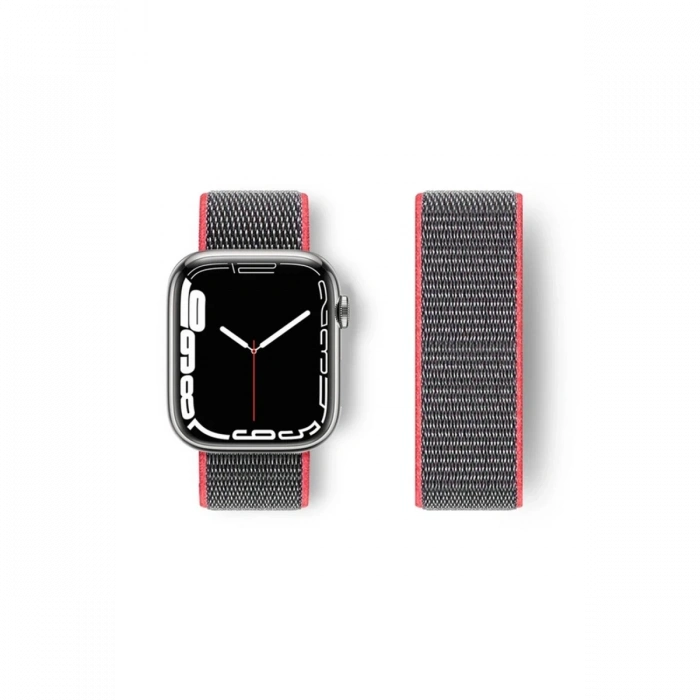 Mey İthalat®   Watch 38mm Hasırlı Cırtcırtlı Kordon - Pembe