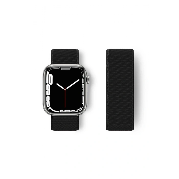 Mey İthalat®   Watch 38mm Hasırlı Cırtcırtlı Kordon - Siyah