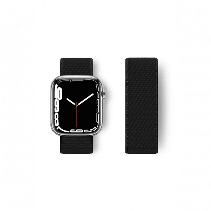 Mey İthalat®   Watch 38mm Hasırlı Cırtcırtlı Kordon - Siyah