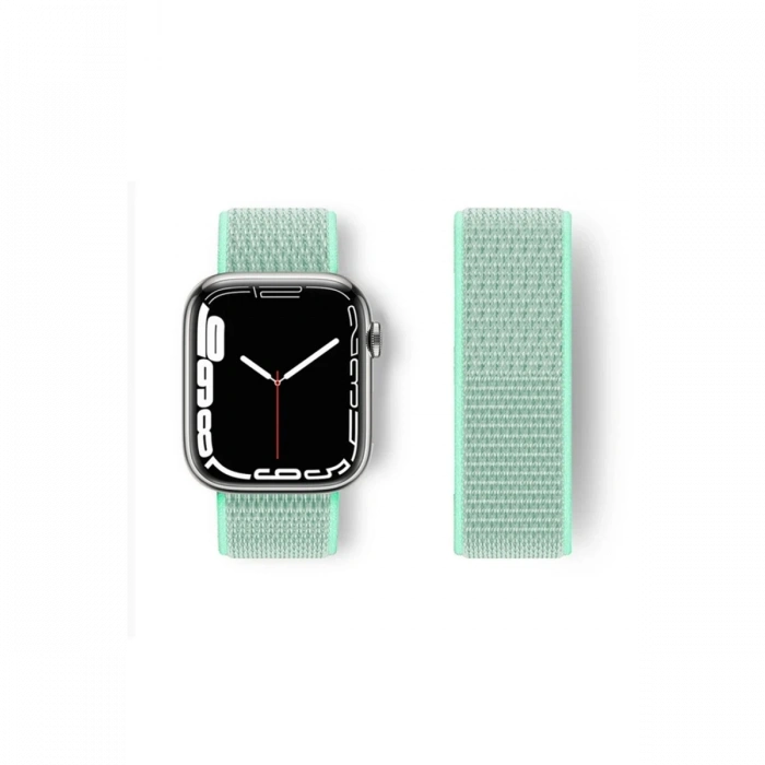 Mey İthalat®   Watch 38mm Hasırlı Cırtcırtlı Kordon - Turkuaz