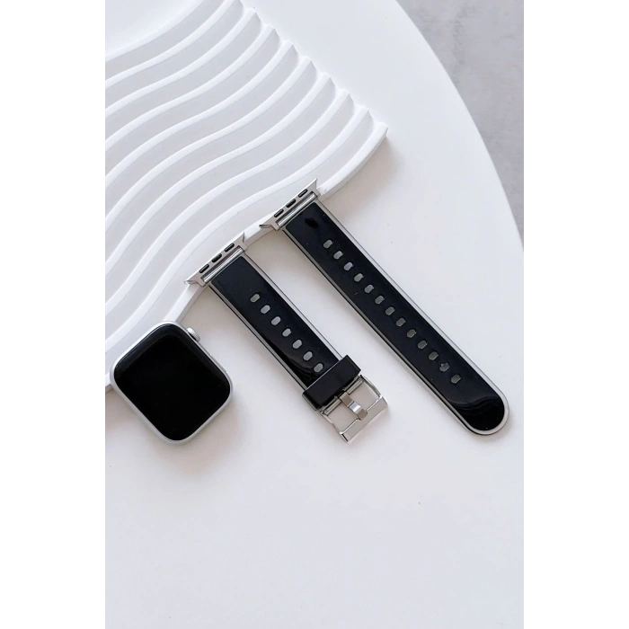 Mey İthalat®   Watch 38mm Jelly Silikon Kordon - Siyah