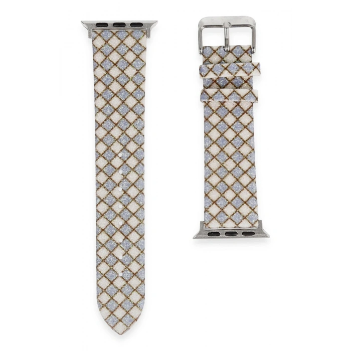 Mey İthalat®   Watch 38mm Karo Motif Kordon - Lila