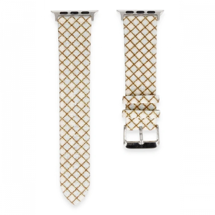 Mey İthalat®   Watch 38mm Karo Motif Kordon - Mavi