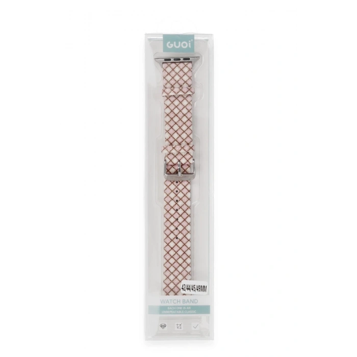 Mey İthalat®   Watch 38mm Karo Motif Kordon - Pembe