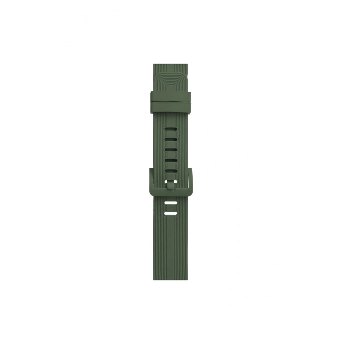 Mey İthalat®   Watch 38mm KR408 Çizgili Silikon Kordon - Koyu Yeşil