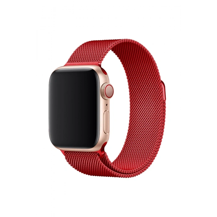 Mey İthalat®   Watch 38mm Metal Mıknatıslı Kordon - Kırmızı