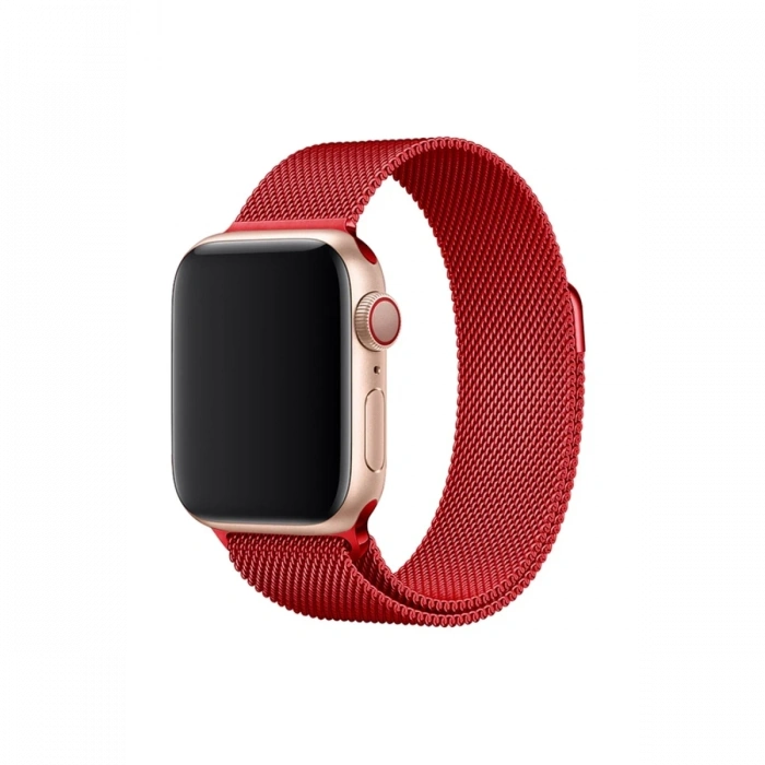 Mey İthalat®   Watch 38mm Metal Mıknatıslı Kordon - Kırmızı