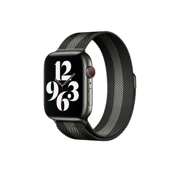Mey İthalat®   Watch 38mm Metal Mıknatıslı Kordon - Siyah-Beyaz